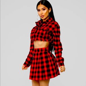 Fashion Nova Plaid Out skirt set